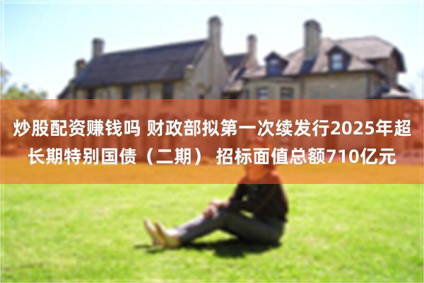 炒股配资赚钱吗 财政部拟第一次续发行2025年超长期特别国债（二期） 招标面值总额710亿元