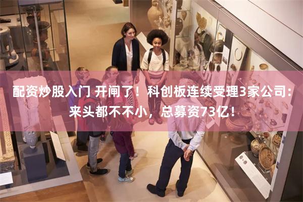 配资炒股入门 开闸了！科创板连续受理3家公司：来头都不不小，总募资73亿！