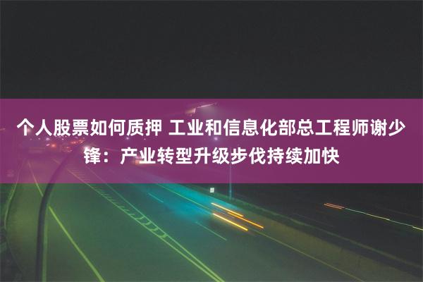 个人股票如何质押 工业和信息化部总工程师谢少锋：产业转型升级步伐持续加快