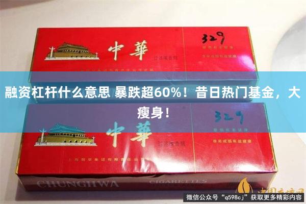 融资杠杆什么意思 暴跌超60%！昔日热门基金，大瘦身！