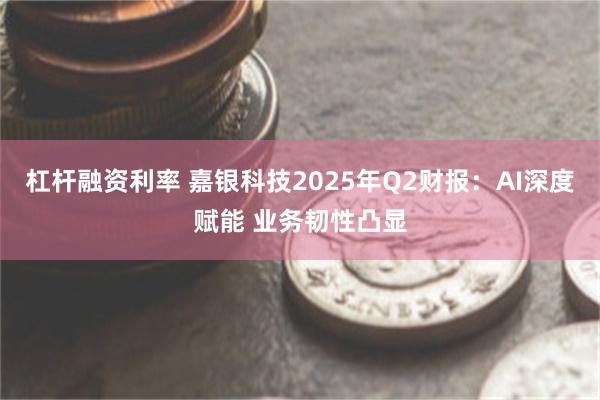 杠杆融资利率 嘉银科技2025年Q2财报：AI深度赋能 业务韧性凸显