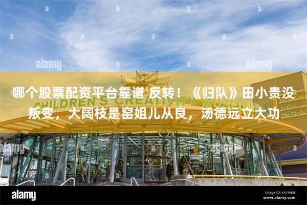 哪个股票配资平台靠谱 反转！《归队》田小贵没叛变，大阔枝是窑姐儿从良，汤德远立大功